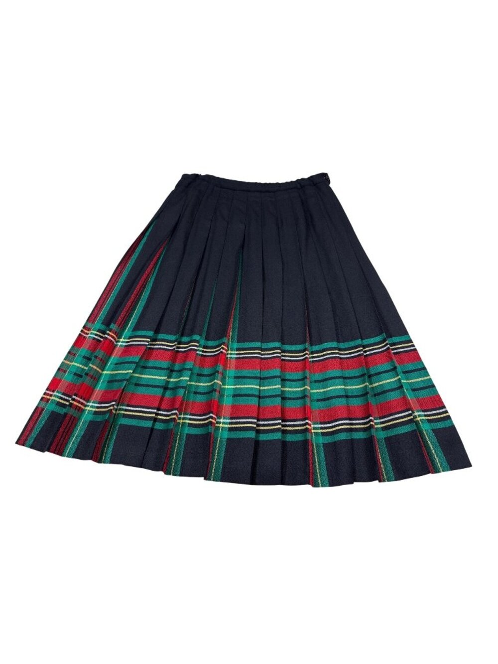 Pendleton Vintage Wool Pleated Skirt Women Size 14 Tartan Plaid Green Red (M781)